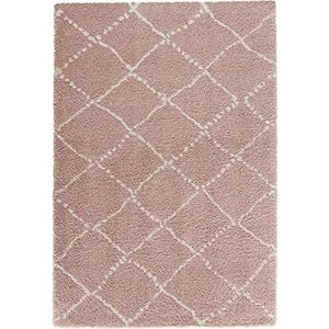 Mint Rugs Hoogpolig tapijt Hash Pink Creme, 120x170 cm