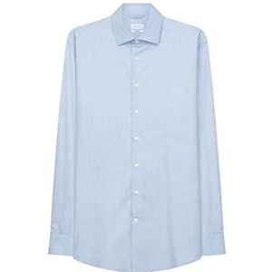 Seidensticker Business overhemd voor heren, strijkvrij overhemd met rechte snit, regular fit, lange mouwen, kent-kraag, 100% katoen, lichtblauw, 41