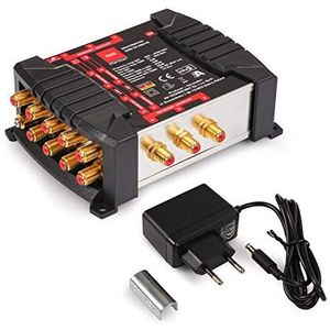 RED OPTICUM OMS 9/6 PRO TR Sat Multiswitch 6 deelnemers - Sat verdeler 2 satellieten tot maximaal 6 deelnemers met vergulde contacten - 3D UHD 4K Ready