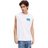 Karl Lagerfeld Jeans, Heren, Relaxed Box Logo Tank, Relaxed Fit, Wit, XS