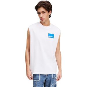 Karl Lagerfeld Jeans, Heren, Relaxed Box Logo Tank, Relaxed Fit, Wit, XS