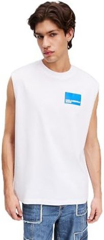 Karl Lagerfeld Jeans, Heren, Relaxed Box Logo Tank, Relaxed Fit, Wit, XS