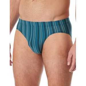 Schiesser Herenondergoed, mini-slip voor mannen, zacht en comfortabel, zonder elastische tailleband, biologisch katoen, casual, blauwgroen 182304, 4XL