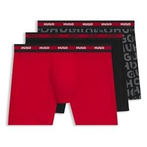 HUGO - Boxershorts - Set van Drie - Met Logotailleband - Stretchkatoen