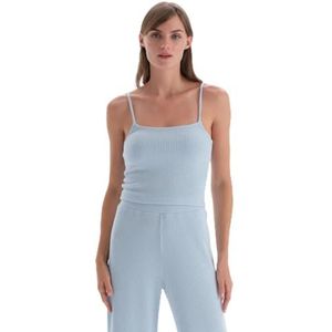 Dagi Dames Thin Strapped Caster Athlete Cami Shirt, blauw, M