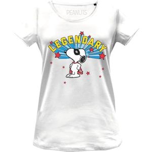 Snoopy T-shirt voor dames, Wit., XL