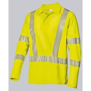 BP 2133-261-86-2XL Stofmix lange mouwen uniseks poloshirt, polokraag met verborgen drukknoopband, 50% katoen/50% polyester, waarschuwingsgeel, 2XL maat