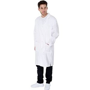 Kokott Laboratoriumjas, witte jas, 100% katoen, perfect voor werk en studie (Heren,52)