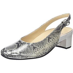Hassia Verona, brede H dames enkelriempjes sandalen met blokhak, zilver 7604 zilver offwhite, 41 EU