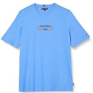 Tommy Hilfiger Heren Bt-Hilfiger Track Graphic Tee-B S/S T-shirts, blauw, 3XL, Blauwe spreuk, 3XL grote maten tall