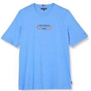 Tommy Hilfiger Heren Bt-Hilfiger Track Graphic Tee-B S/S T-shirts, blauw, XXL, Blauwe spreuk, XXL