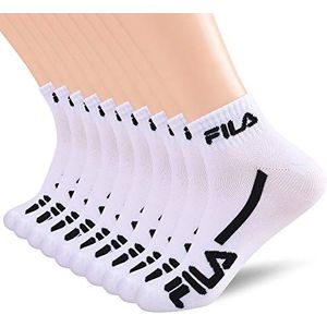 Fila Heren Racing Gestreepte Quarter Sokken - wit - Een maat