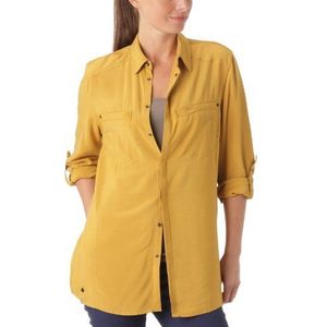 G-star - shirt met lange mouwen - recht/regular - effen - dames - geel - 34