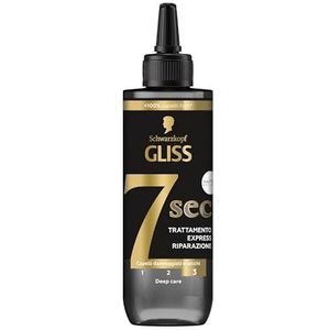 Schwarzkopf Gliss 7 Sec Express-Behandlung 200 ml, Haarpflege mit flüssigem Keratin und Schwarzperlenextrakt, Keratin-Behandlung für geschädigtes und trockenes Haar