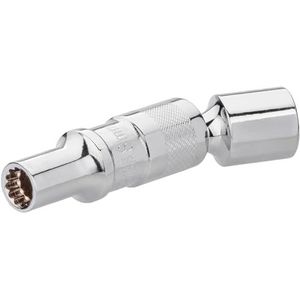 VIGOR gloeibougie dopsleutel V7016-8, 8 mm, 3/8 inch vierkant, met scharnier en magneet, uitwendige dubbele zeskant, voor krappe ruimtes, voor dieselauto's en bedrijfswagens