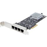 StarTech.com 4-Port NBASE-T PCIe Netwerkkaart, Intel I225-V, Quad-Port Computer Ethernet Adapter, Multi-Gigabit NIC, PCI Express Server LAN Kaart, Desktop Ethernet Interface (PR42GI-NETWORK-CARD)