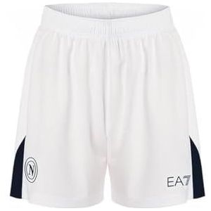 smart millenials srl SSC Napoli Raceshorts Junior Wit Blauw, EA7 officieel product, voetbalshorts voor volwassenen 2024/2025-14 jaar, Wit/Blauw, 14 Jaar