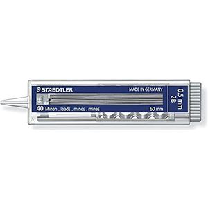 Staedtler Mars Micro 255 05-2B fijne stiften diameter 0,5 mm, 2B, 10 stuks (40 vullingen)