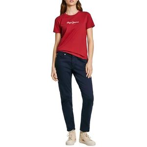 Pepe Jeans Dames Fiore, T-shirt, rood, S, Rood (verbrand rood), S
