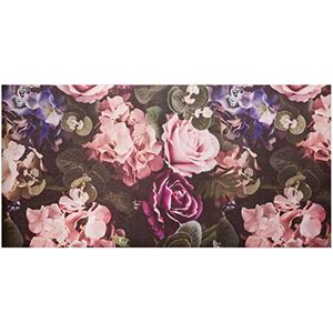 Baroni Keukenloper van pvc, antislip, wasbaar, bloemen, roze, 60 x 120 cm