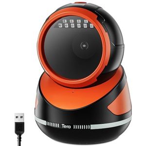Tera Barcodescanner Handsfree Omnidirectioneel: Desktop 1D 2D QR USB Bedraad Verstelbare Hoek Barcode-lezer voor POS Supermarkt Retail Winkel Mobiele Betaling Model 9800