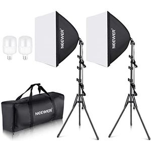 Neewer 60x60cm softbox met E27 fitting 700W studiolamp softbox set, voor fotostudio portretten, productfotografie en video-opname