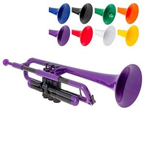 pTrumpet Kunststof trompet met 3C en 5C mondstuk en draagtas - Bb Student - Paars