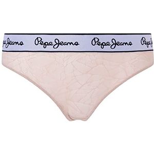Pepe Jeans Mesh Thong ondergoed stijl bikini dames, Roze (Nude), XS