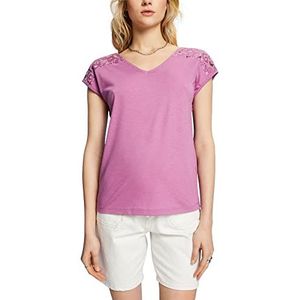 Esprit Collection T-shirt met uitbrandpatroon, paars, XL