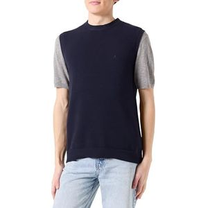 Replay Heren Regular Fit Pullunder met ronde hals van katoen, 782 Stone Blue, L
