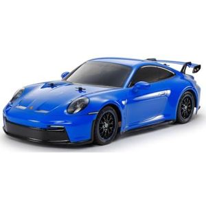 Tamiya 47496 1:10 RC Porsche 911 GT3 (992) Blauw TT-02 - radiografisch bestuurbare auto, RC voertuig, modelbouw, bouwpakket, hobby, handwerk, RC modelbouw