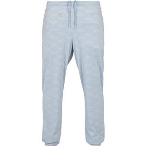 Southpole AOP velours sportbroek voor heren, comfortabele joggingbroek van fluweel, verkrijgbaar in 2 kleuren, maten S - XXL, babyblauw, XL