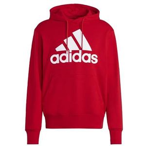 adidas Heren Essentials French Terry Big Logo Hoodie, Better Scarlet/White, L