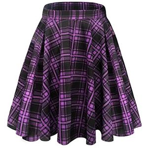 Urban CoCo Basic veelzijdige rekbare uitlopende casual mini-skaterrok voor dames, 10, S