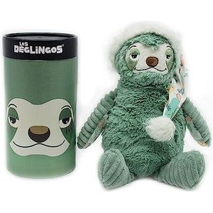 Les Deglingos Knuffeldier voor baby's, jongens (Chillos de luiaard), groot pluche dier, groot eenvoudig, ultrazacht, vanaf de geboorte, jongens en meisjes, 33 cm, groen