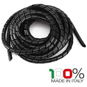 Elektrische gleuf kabelgoot - spiraal voor kabel diameter 10 x 12 mm zwart