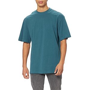 Urban Classics Heren T-shirt Tall Tee, oversized T-shirt voor mannen, katoen, geribbelde ronde hals, verkrijgbaar in vele kleurvarianten, maten S-6XL, teal, S
