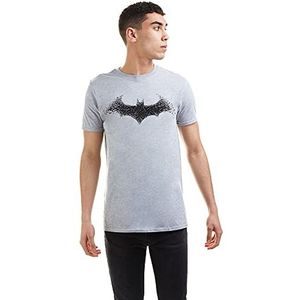 DC Comics Batman Bat Logo T-shirt voor heren, Hei Grijs, M