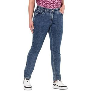Ulla Popken Sarah jerseyjeans voor dames, smalle pijpen, comfortabele tailleband, donkerblauw (dark blue denim), 32W / 32L