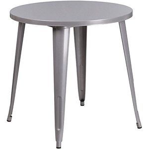 Flash Furniture Ronde binnen-buiten tafel, zilver, 77,47 x 77,47 x 12,7 cm
