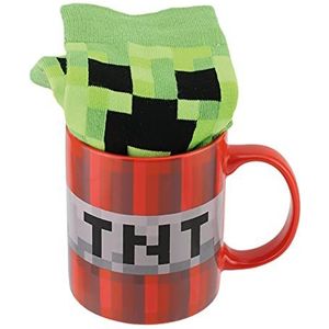Paladone PP7530MCF Minecraft-mok en -sokken, officieel gelicentieerde gamingmerchandise, veelkleurig