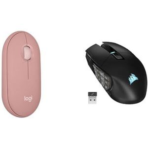 Logitech Pebble Mouse 2 & CORSAIR SCIMITAR ELITE RGB WIRELESS MMO