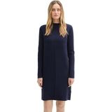 TOM TAILOR - Damesjurk - Sky Captain Blue - Korte Jurk van Gestructureerd Breiwerk