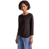 Street One - Dames Shirt - Bruin - Gebreide Look