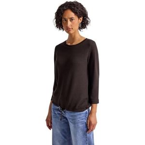 Street One - Dames Shirt - Bruin - Gebreide Look