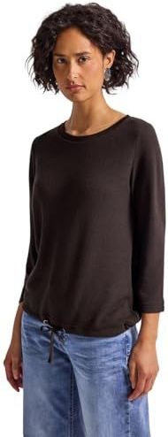 Street One - Dames Shirt - Bruin - Gebreide Look