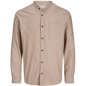 Jack & Jones - JJEBAND MELANGE SHIRT L/S SN - Overhemd - Oatmeal - Lange Mouwen