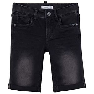 NAME IT Jongen jeansshort slim fit, zwart denim, 110 cm