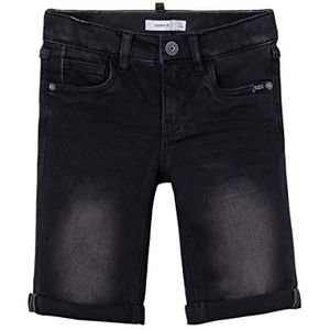 NAME IT Jongens Nkmtheo Dnmclas Long Noos Shorts, zwart denim, 140 cm