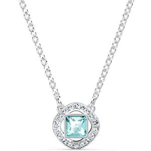 Swarovski Angelic Square ketting, Blauw, Rodium toplaag